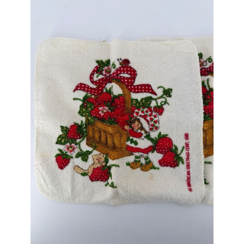 Vintage Strawberry Shortcake Washcloth Cloth 1980 American Greetings (2 pc) - Picture 6 of 12